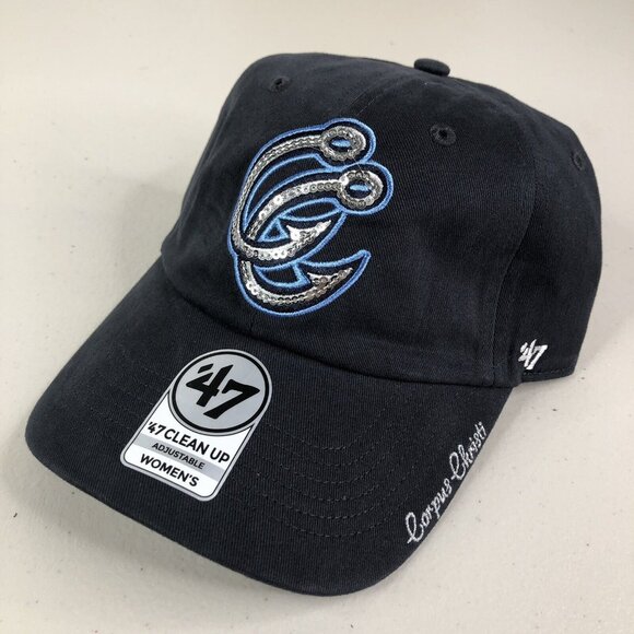 ’47 Accessories - Corpus Christi Hooks Hat Cap Navy Sparkle Logo Womens 47 Clean Up MiLB New NWT